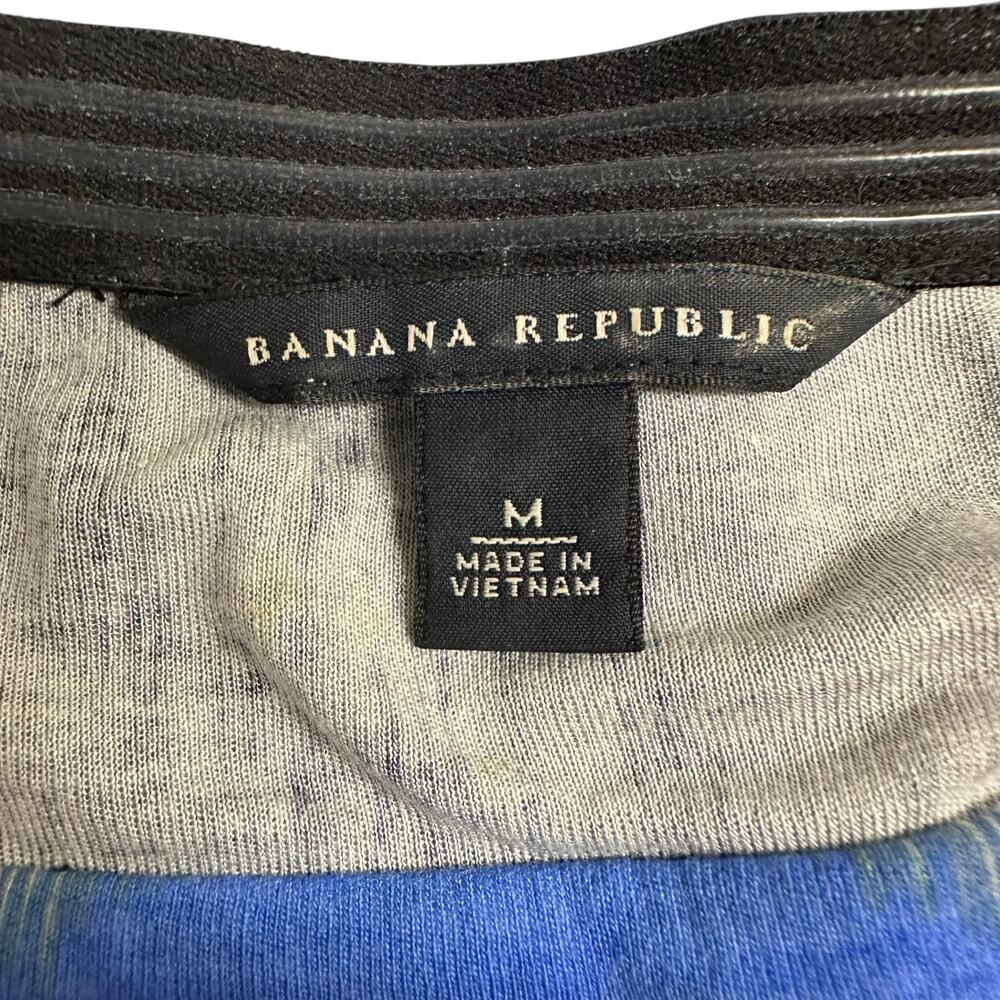 Banana Republic M Abstract Blue Ikat Maxi Halter Dress Modern Boho Modal - Picture 10 of 12
